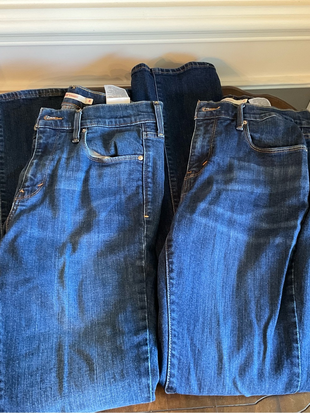 Levi's Women's Straight Leg Jeans in Deep Indigo Blue
